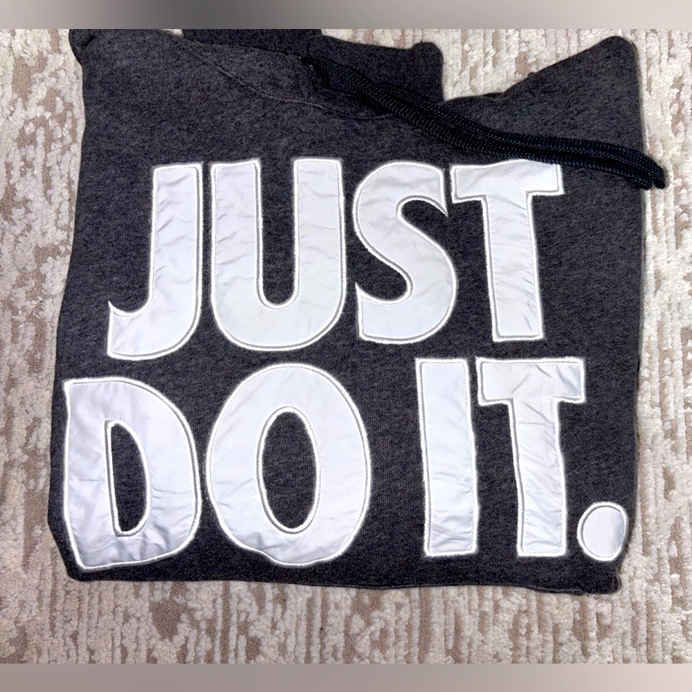 NIKE | Grey | Just Do It | SOLID |  Drawstring | Hoodie | Men’s | MED